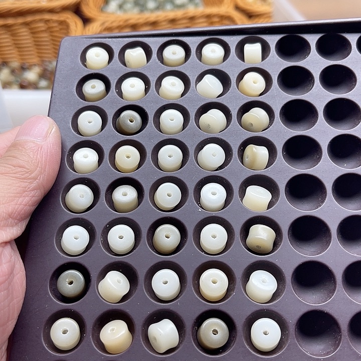 白玉菩提吊坠精品8-6白玉菩提竹节50颗