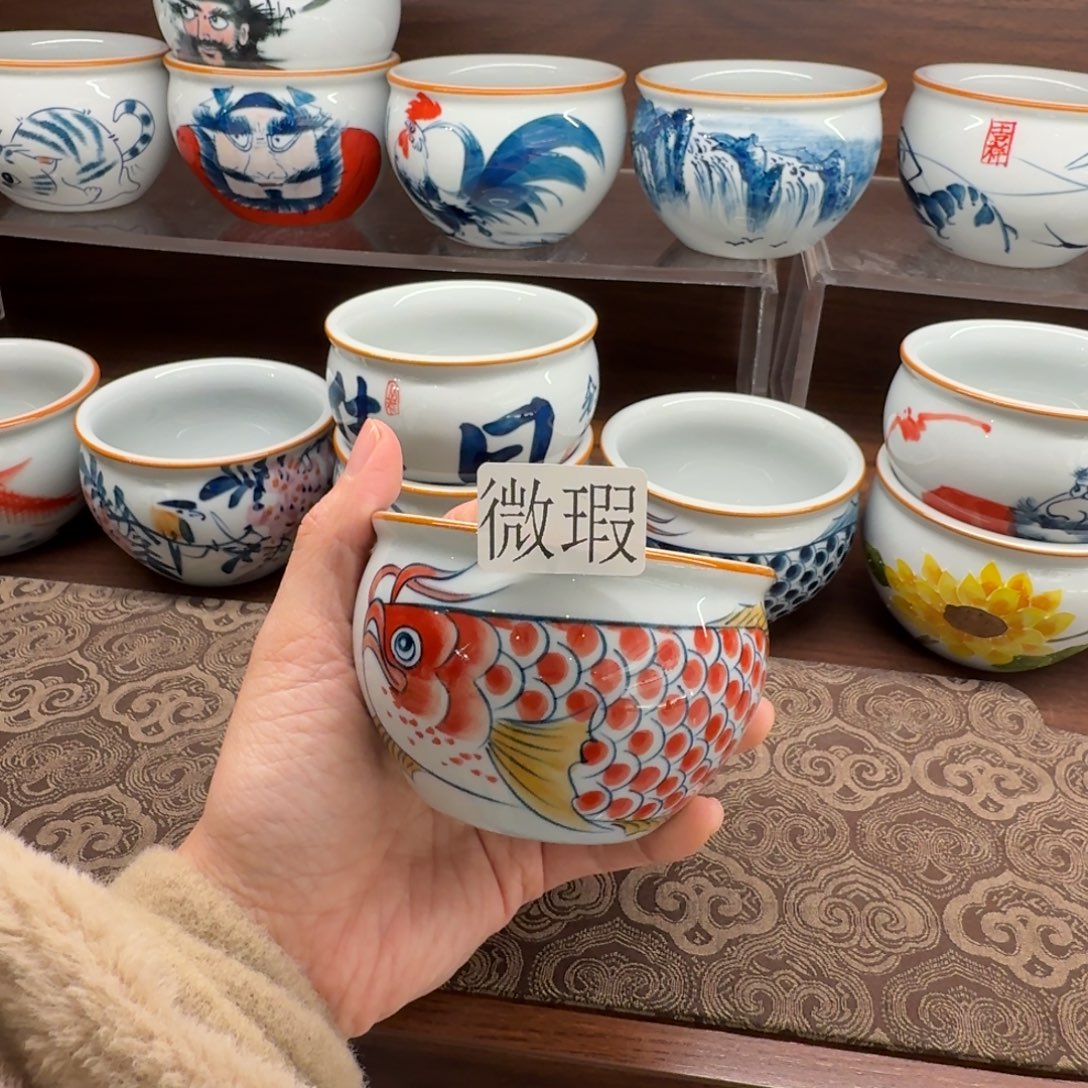釉下彩纯手绘微瑕