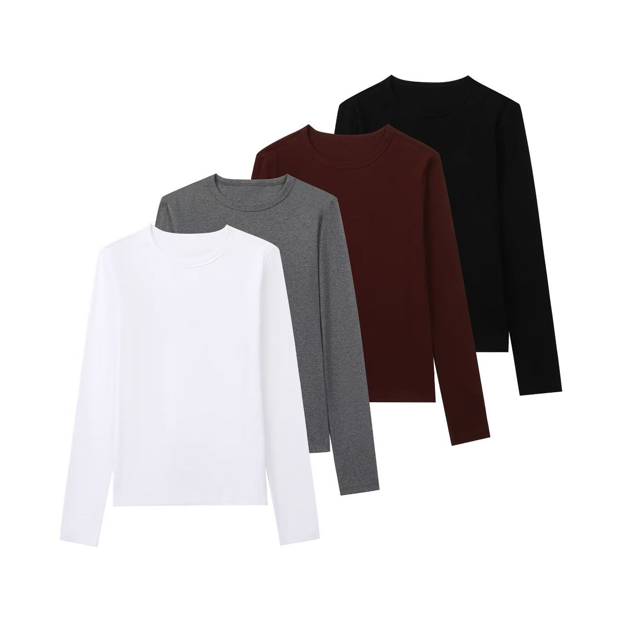 ⌜经典回溯⌟ 25秋冬高端定制弹力螺纹简约百搭秋冬必备打底长袖tee