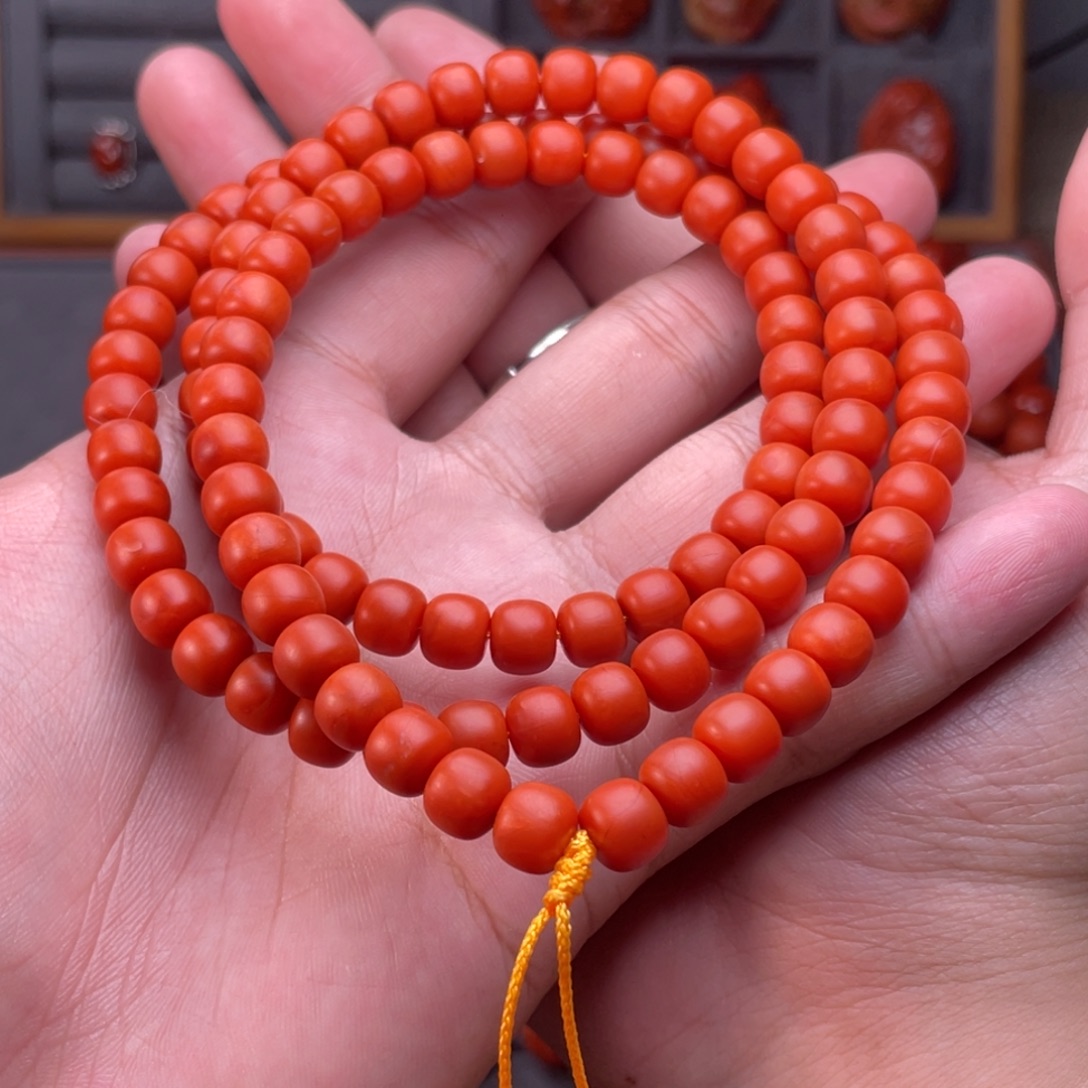 南红玛瑙未镶嵌配饰卡8mm保山啊东寨精工老型108