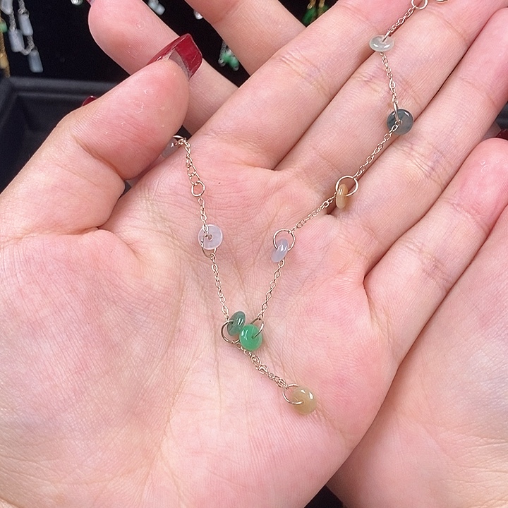 银S925镶嵌手链翡翠