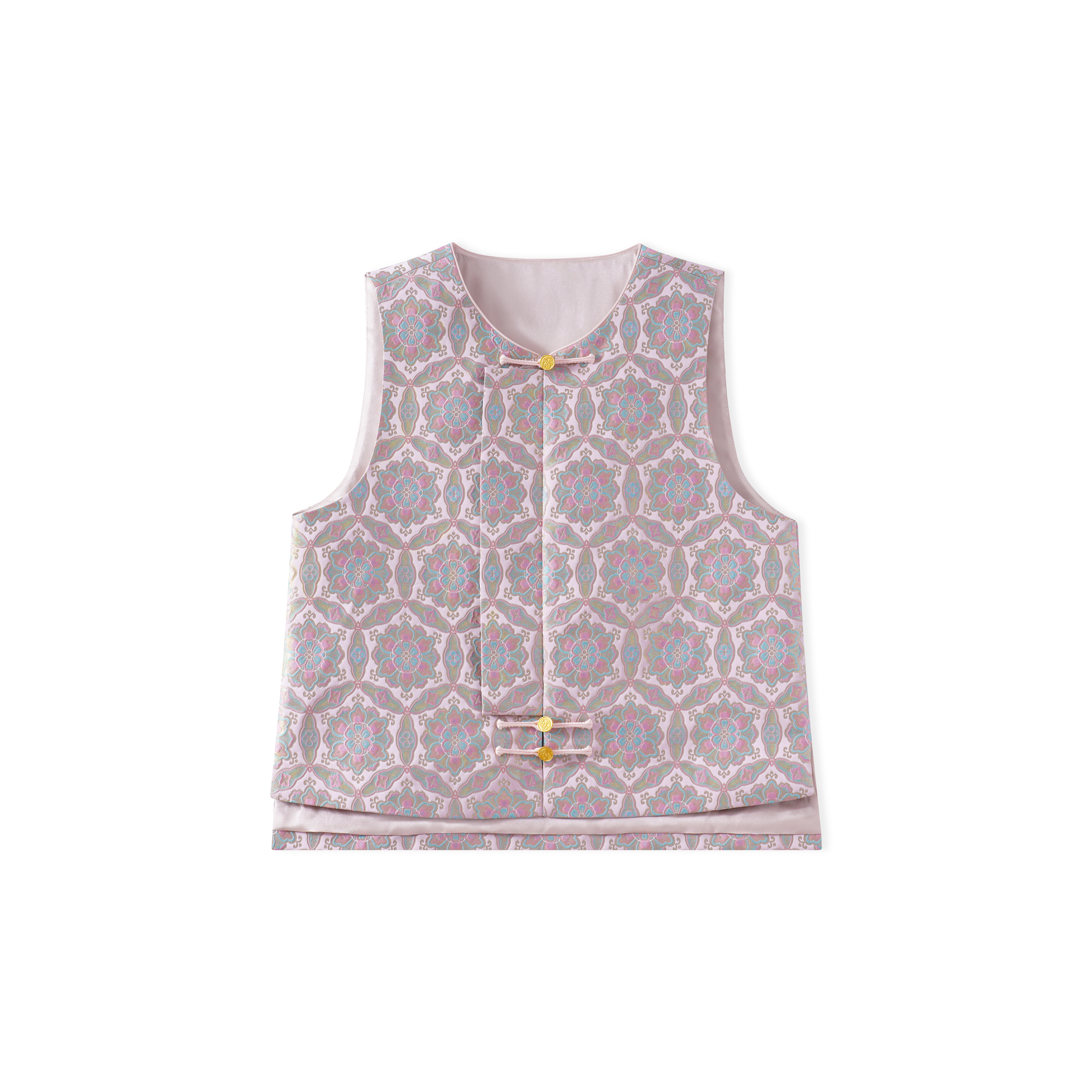 织金宝相-新中式里外100桑蚕丝宋锦马甲气质女装休闲BZ25112