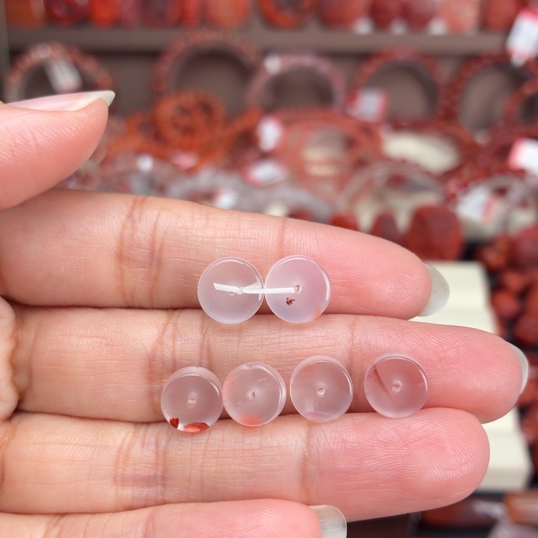 岁***然南红玛瑙未镶嵌颈饰隔片3对