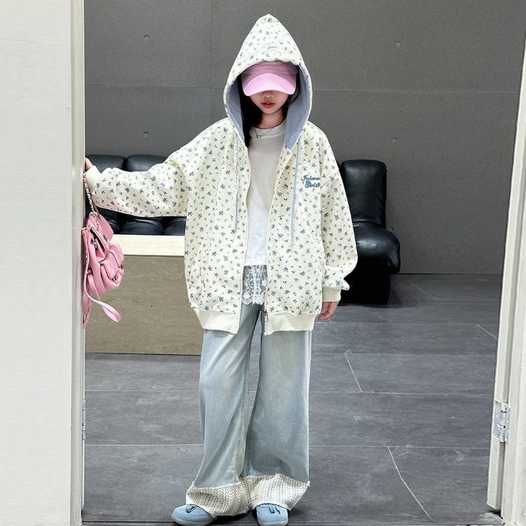 女童连帽卫衣开衫春秋2025新款外套中大童女孩csc2021