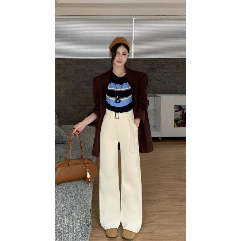 「取悦」2025冬季新款牛仔灯芯绒舒适保暖直筒裤A10