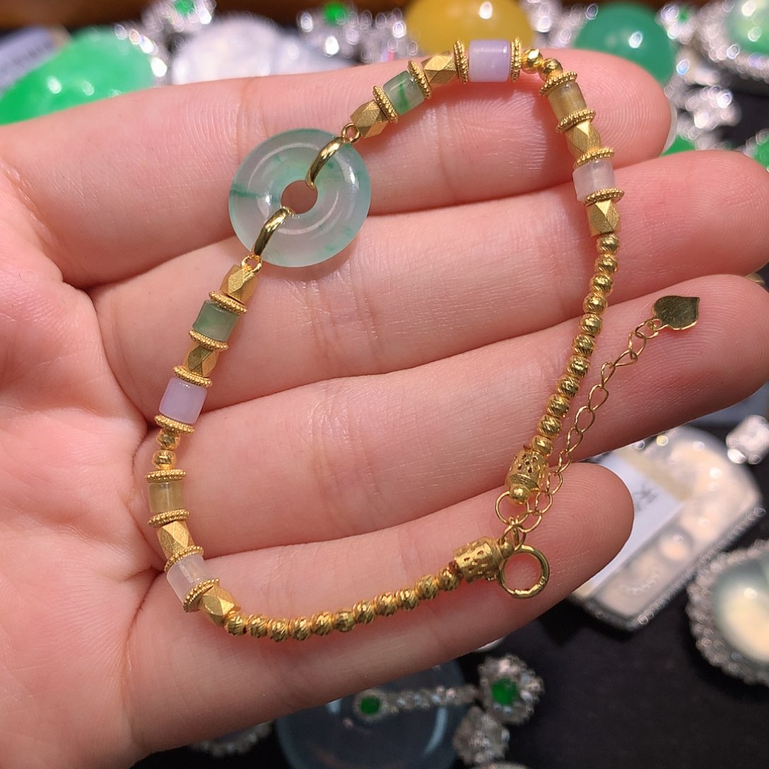 18K金镶嵌手链翡翠