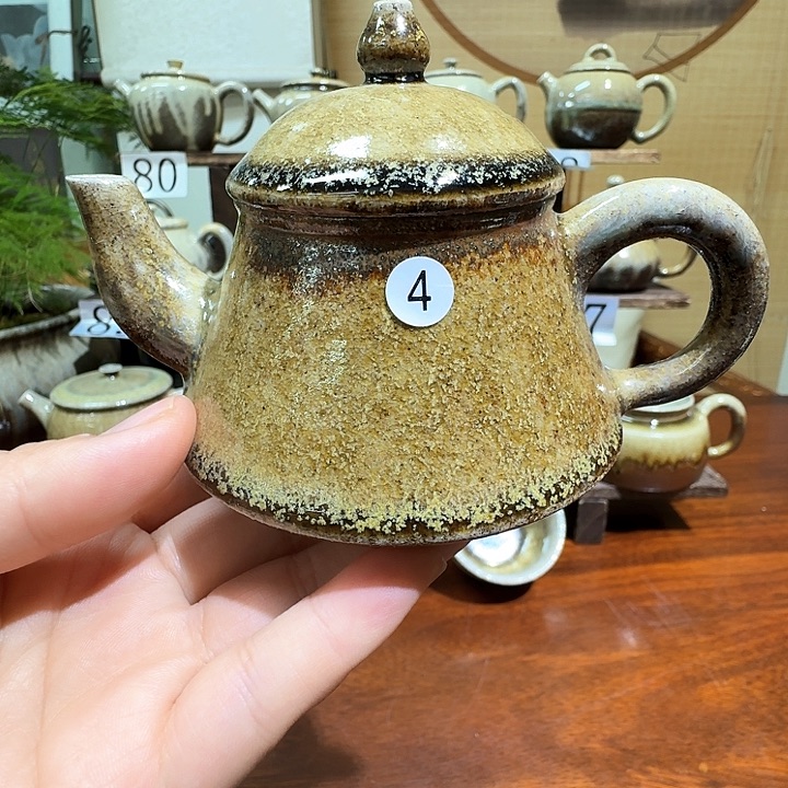 建水紫陶白泥柴烧壶