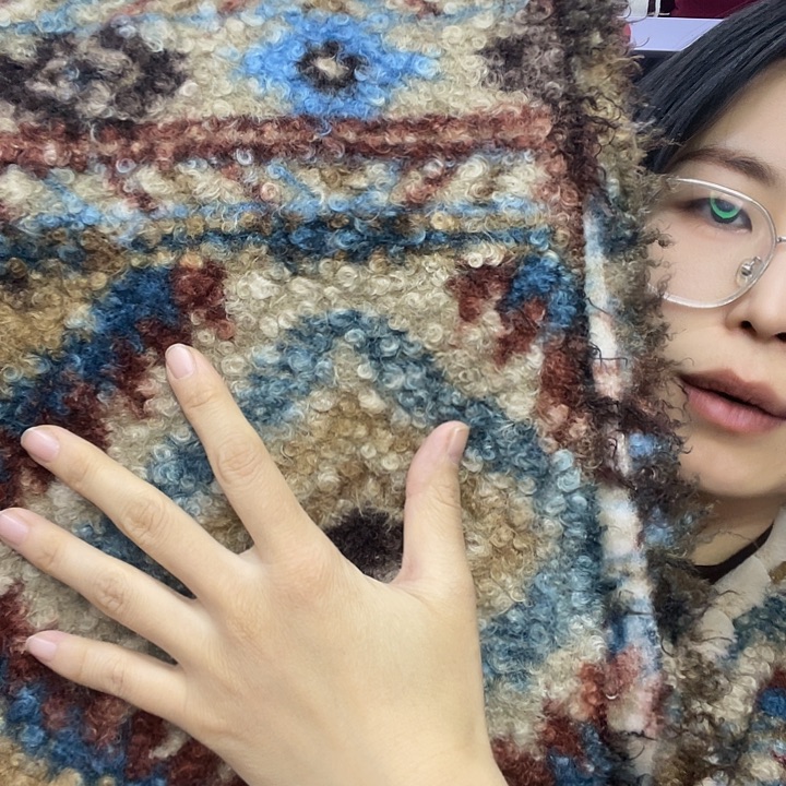 混纺复古羊羔圈圈绒2米