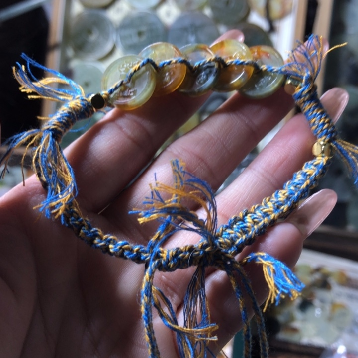 岫玉岫玉五帝钱手链未镶嵌