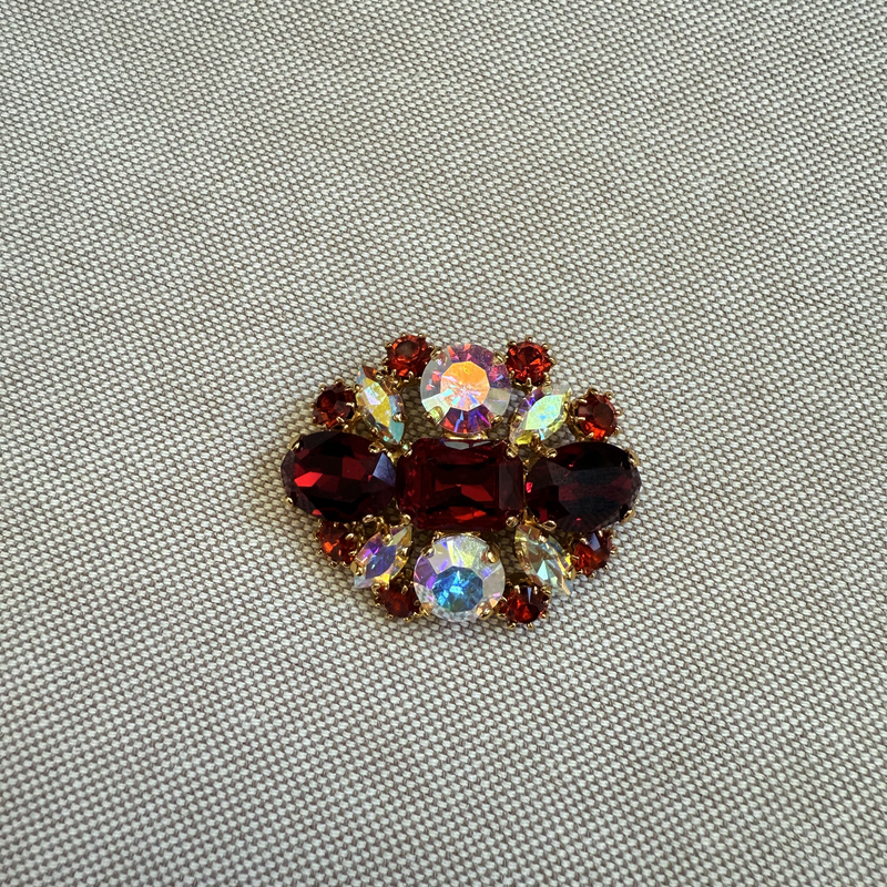 铜合金仿水晶胸针 意大利手工饰品 ML古典小众高级彩色胸针