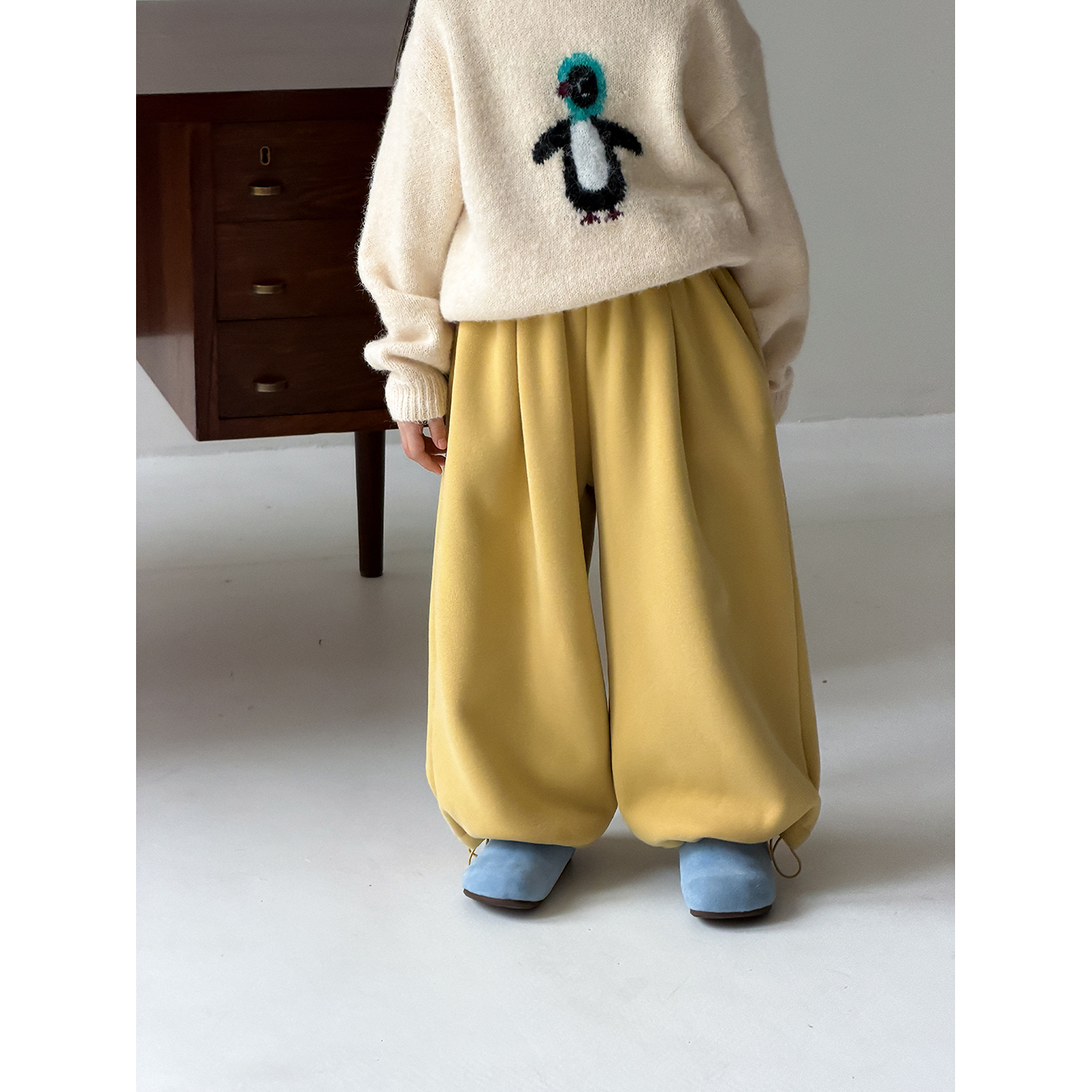 Harper kids 韩版秋冬女童时尚休闲加厚保暖阔腿卫裤 H25A0609112