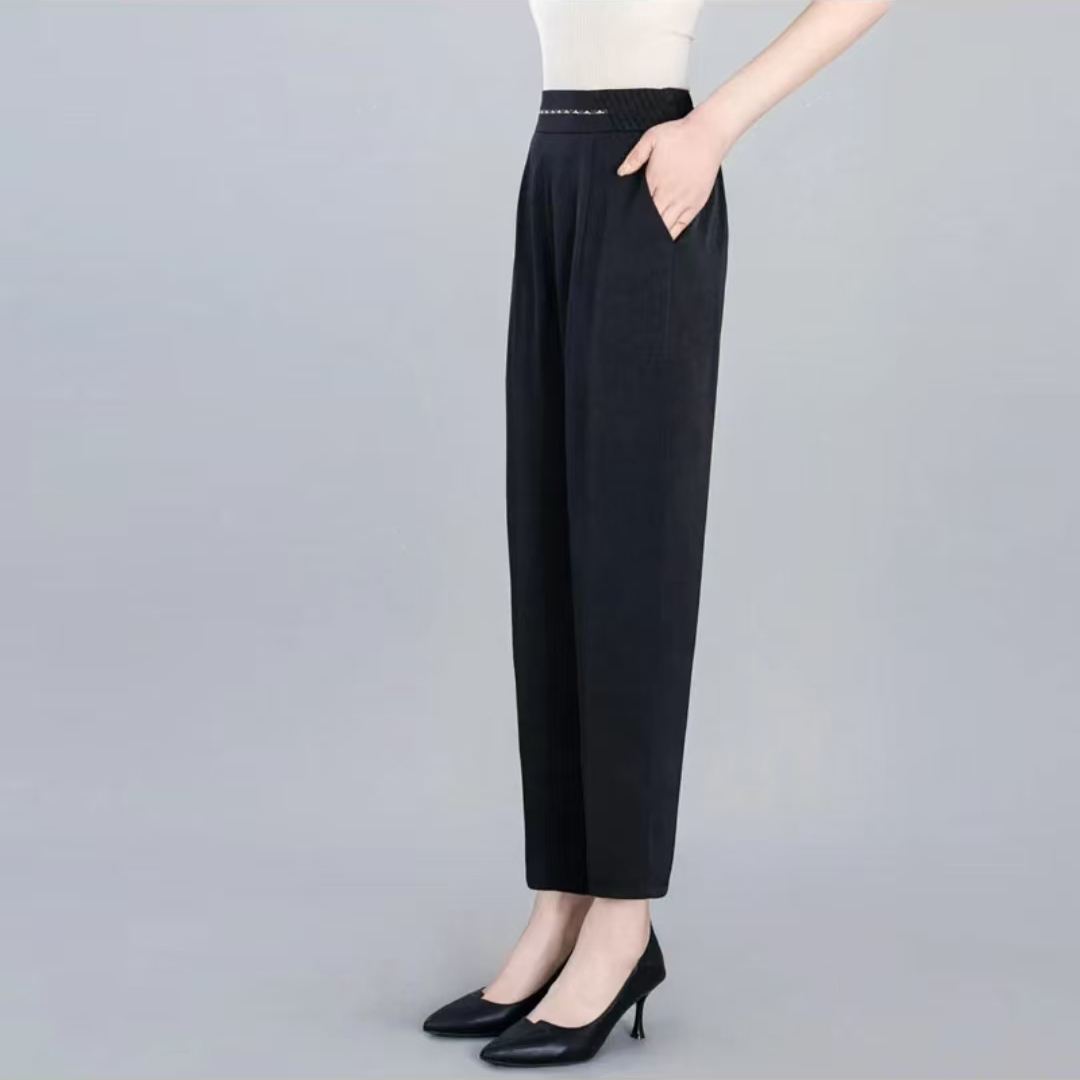 8821新中式夏季垂感洋气直筒休闲裤