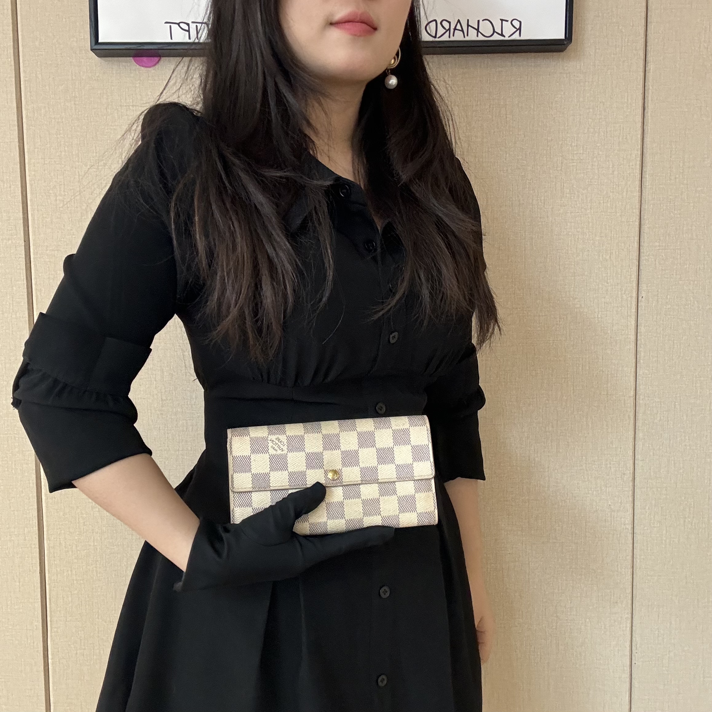 95新 LouisVuitton/路易威登 白棋盘格钱包/云海优选/H03698