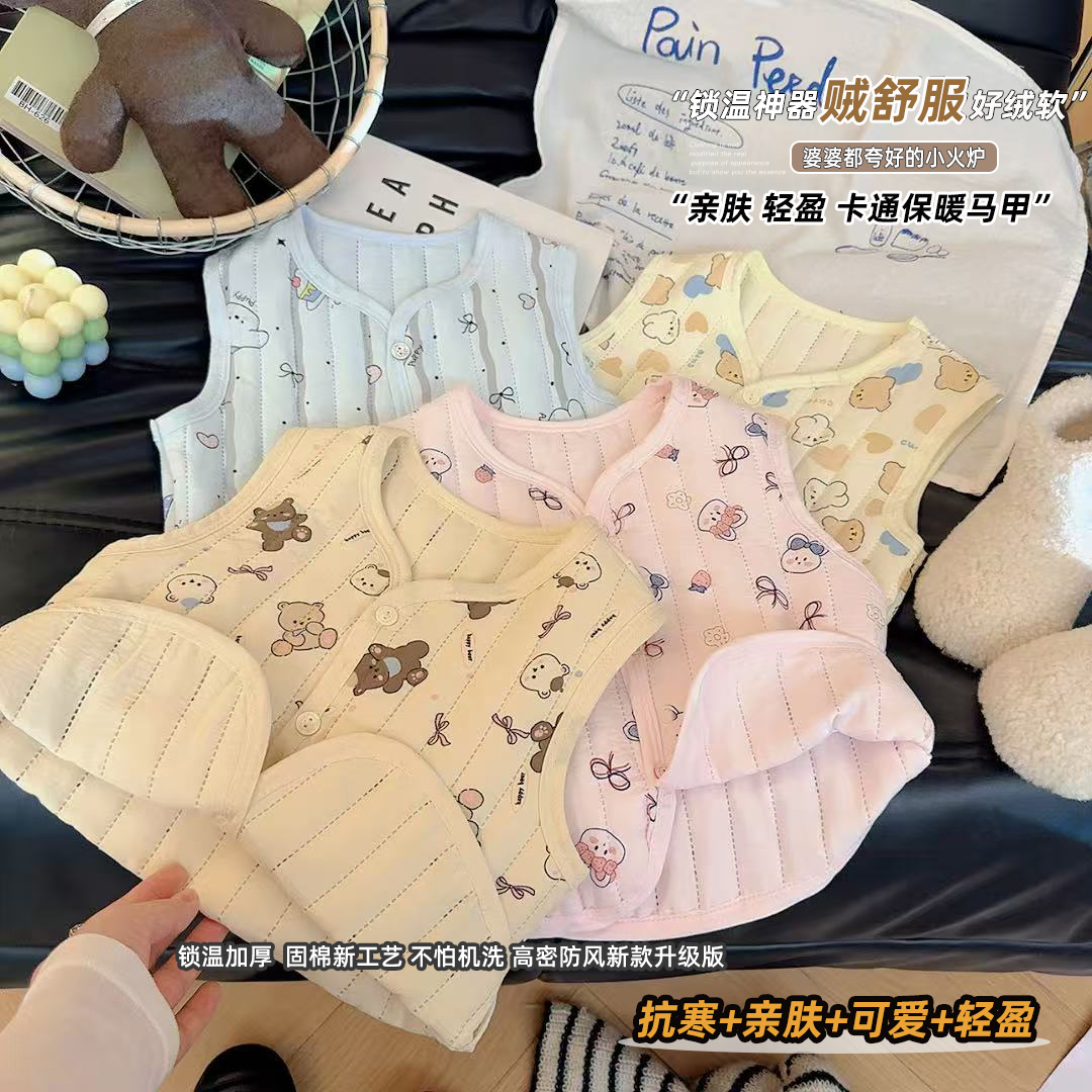 【三层夹绵】儿童休闲款卡通风秋冬夹绵款马甲宝宝小童洋气儿童马甲