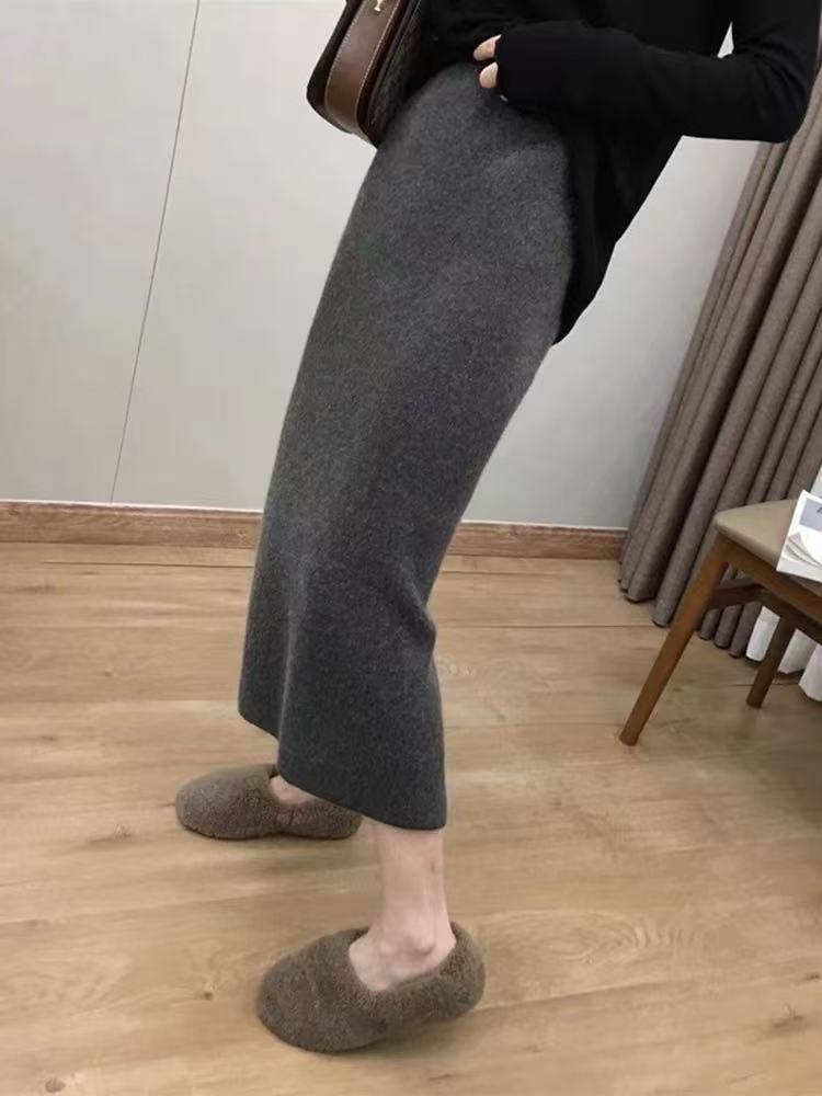 【橙子家】外穿直筒半身裙长裙A字裙针织裙休闲加厚