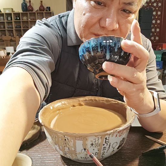 单***天然老黑釉斗笠盏