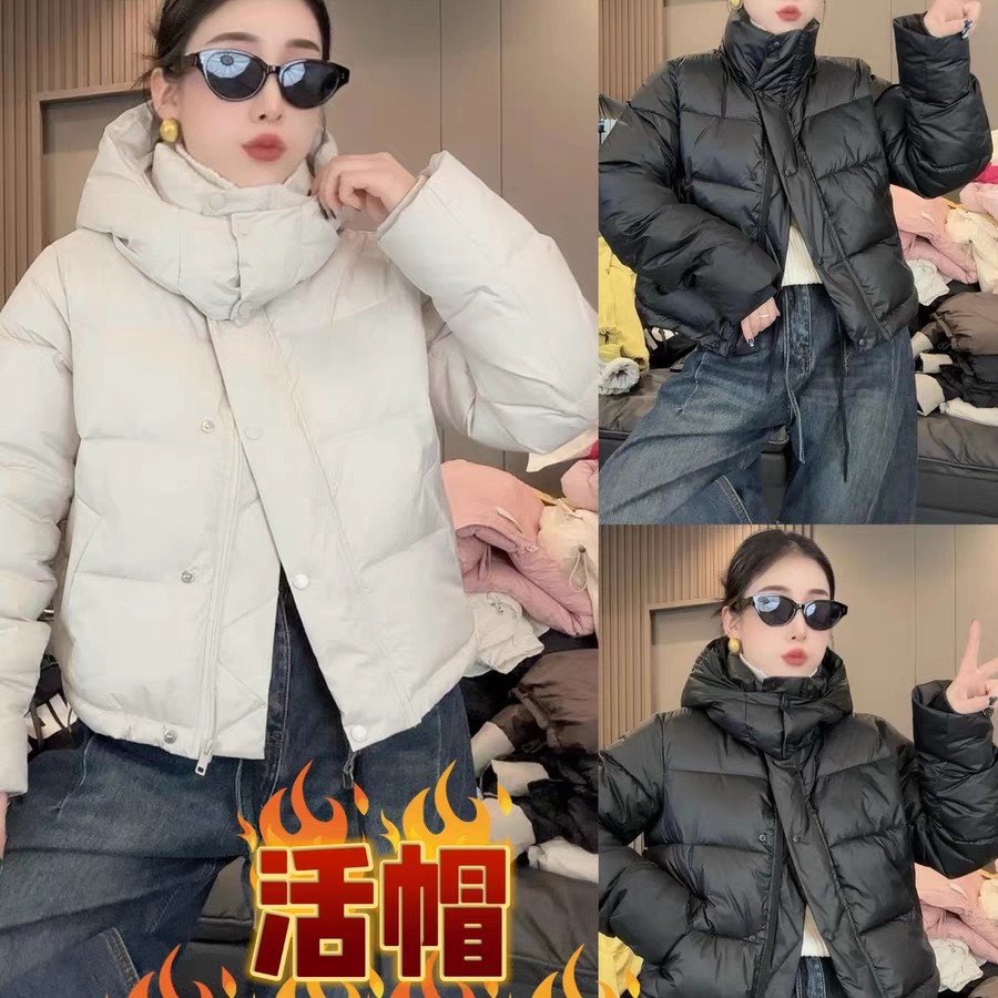 李李服饰韩版显瘦时尚女短款肯豆风休闲棉服