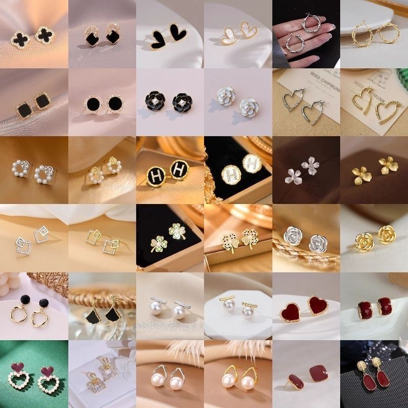 铜合金锆石耳饰 直播间盲盒怒拆捡漏下单对应编号下单时尚简约