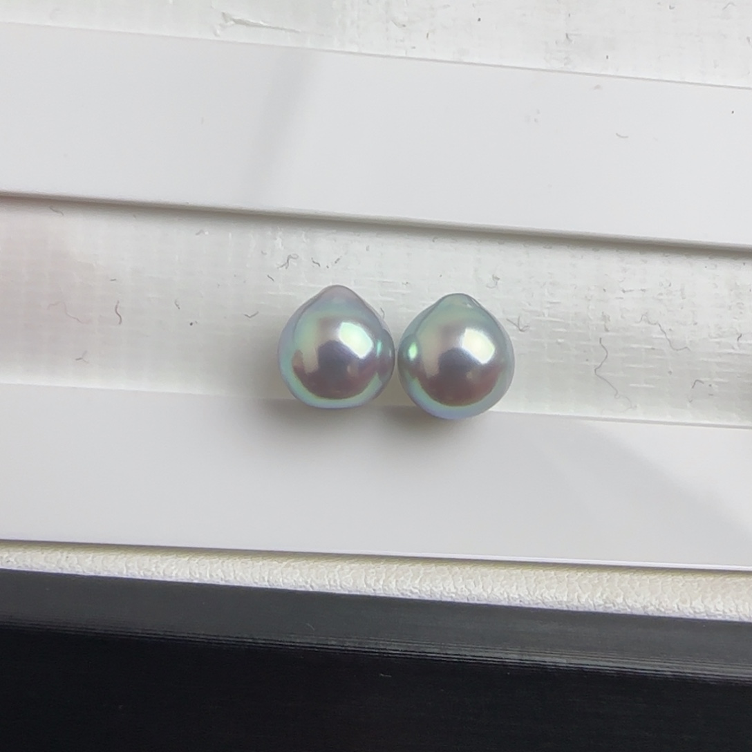 裸珠海水珍珠未镶嵌Akoya真多麻色系对珠裸珠7-8