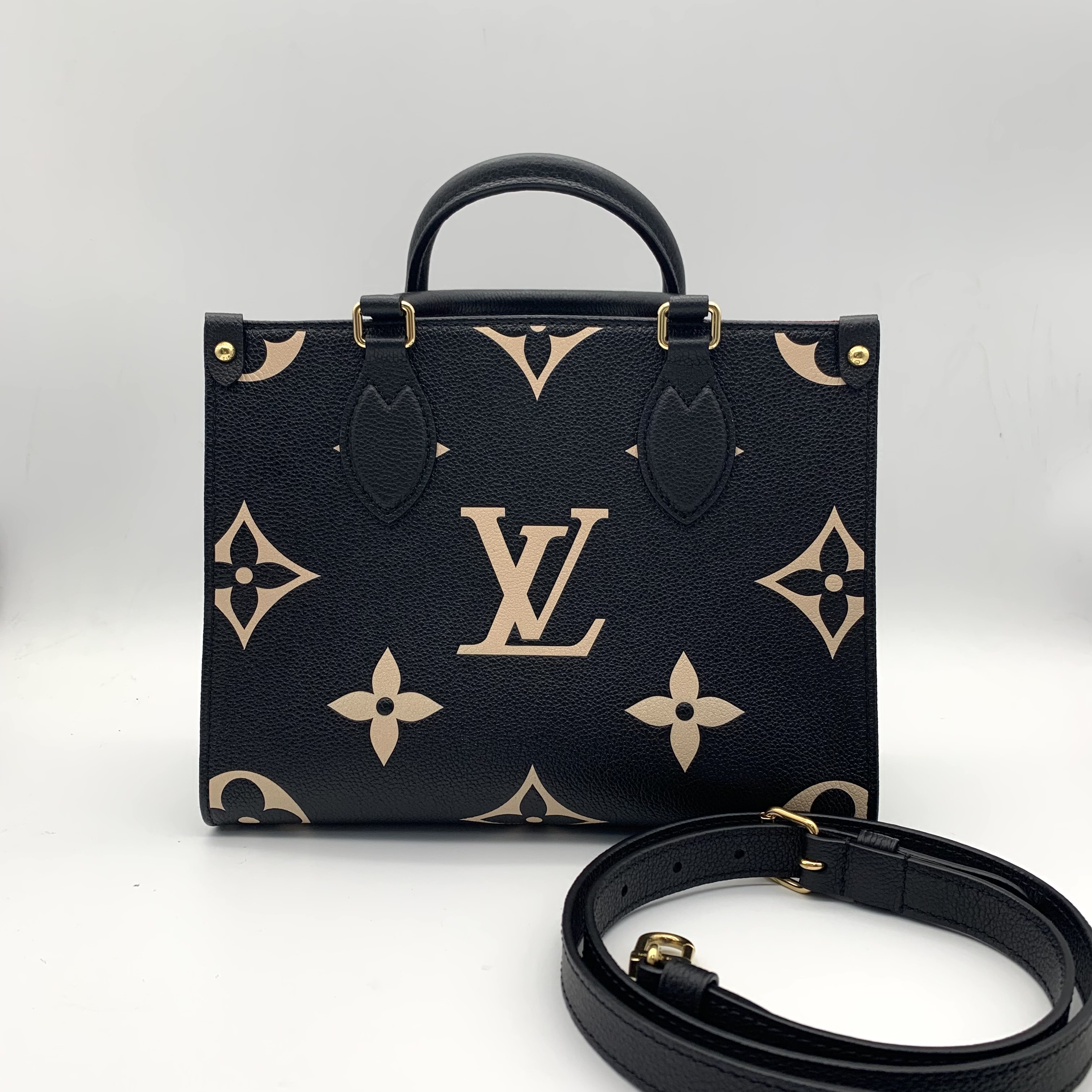 99新 LV 丛林onthego 黑白拼色斜挎包 小号