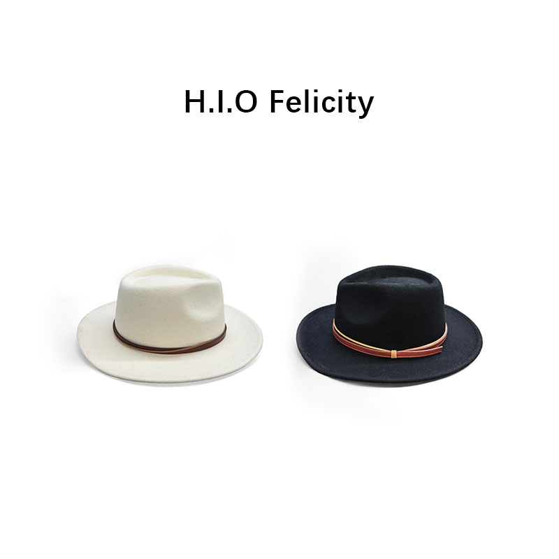 HIO Felicity 平顶高顶帽子女士秋冬休闲时尚爵士帽礼帽MN53249