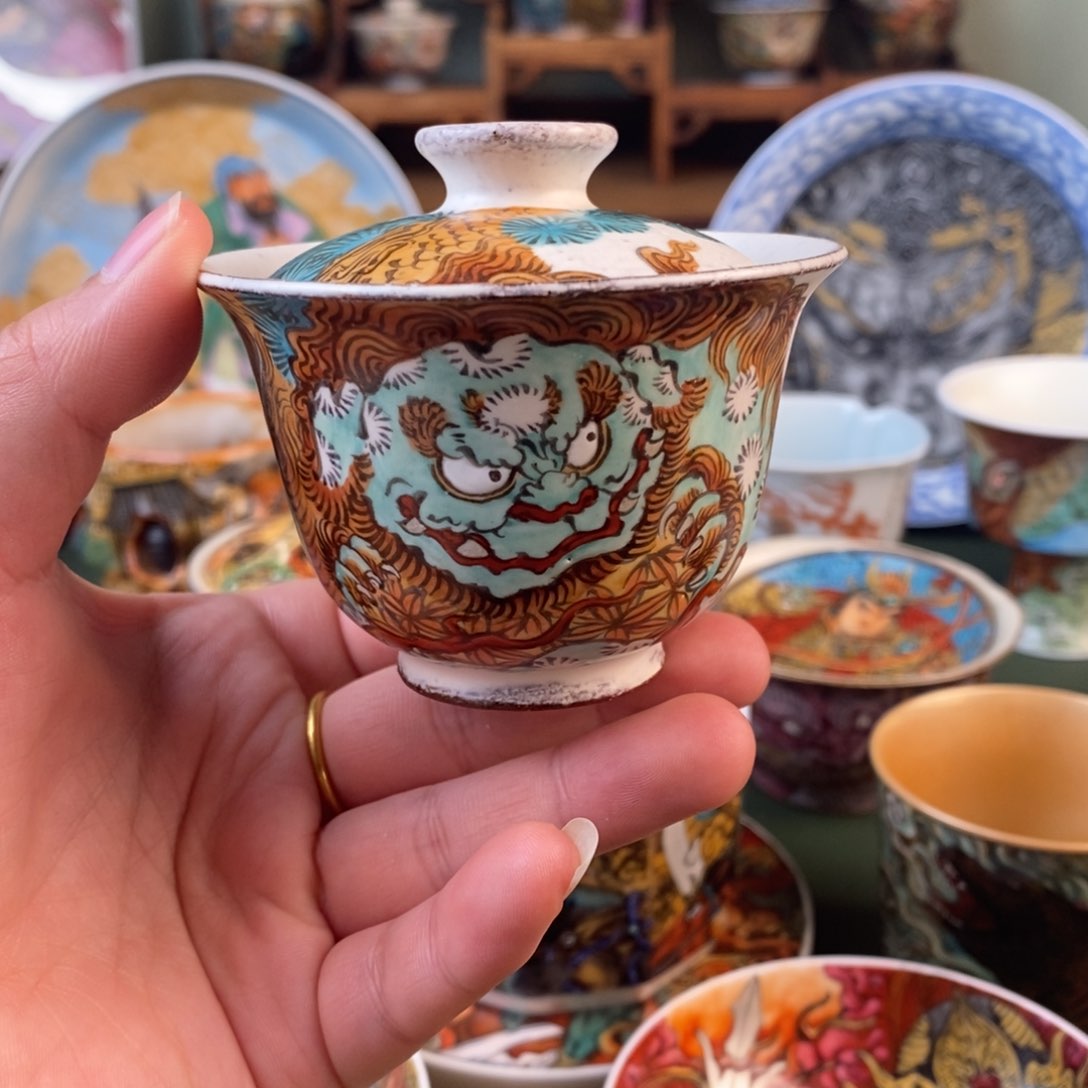 纯手工手绘陶瓷盖碗