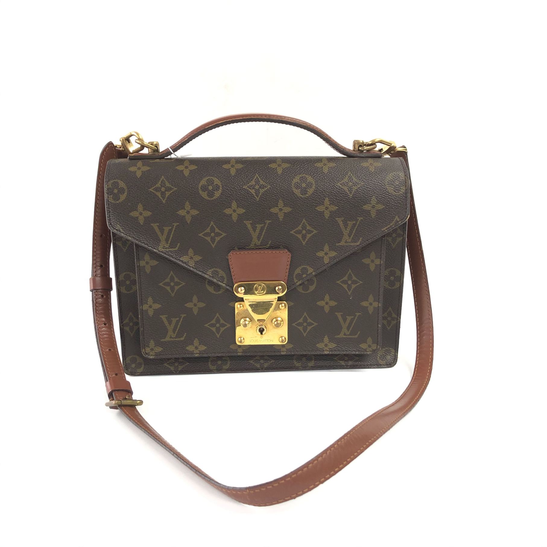 95新 LV 安洁利知之 LV老花蒙梭邮差手提单肩包  502165