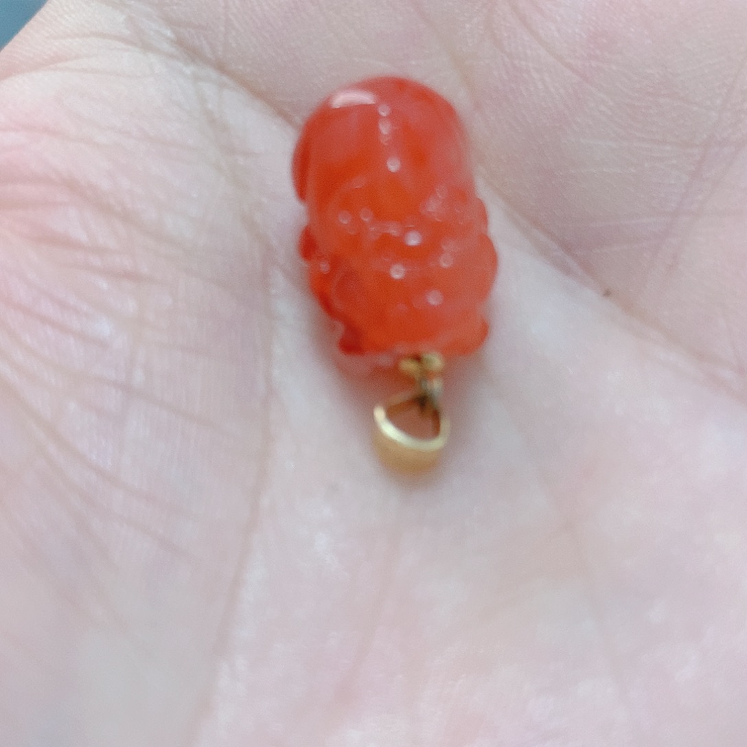南红玛瑙银S925镶嵌吊坠(不含链)
