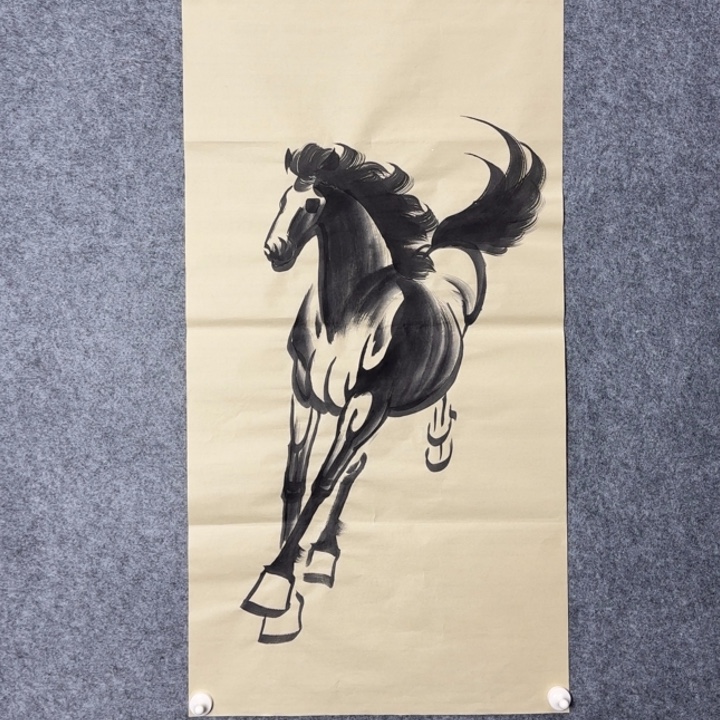 国画手绘国风马到成功