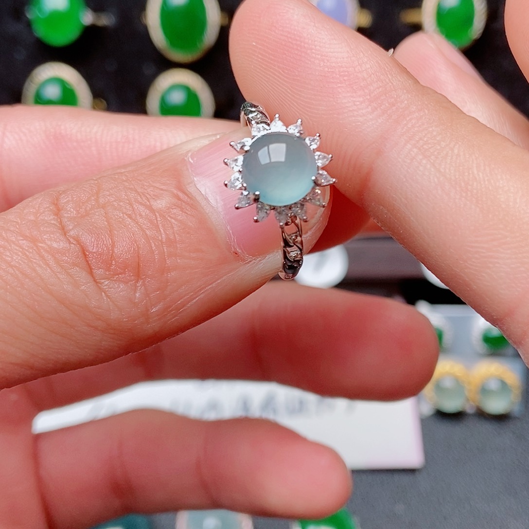 翡翠戒指银S925镶嵌85482286