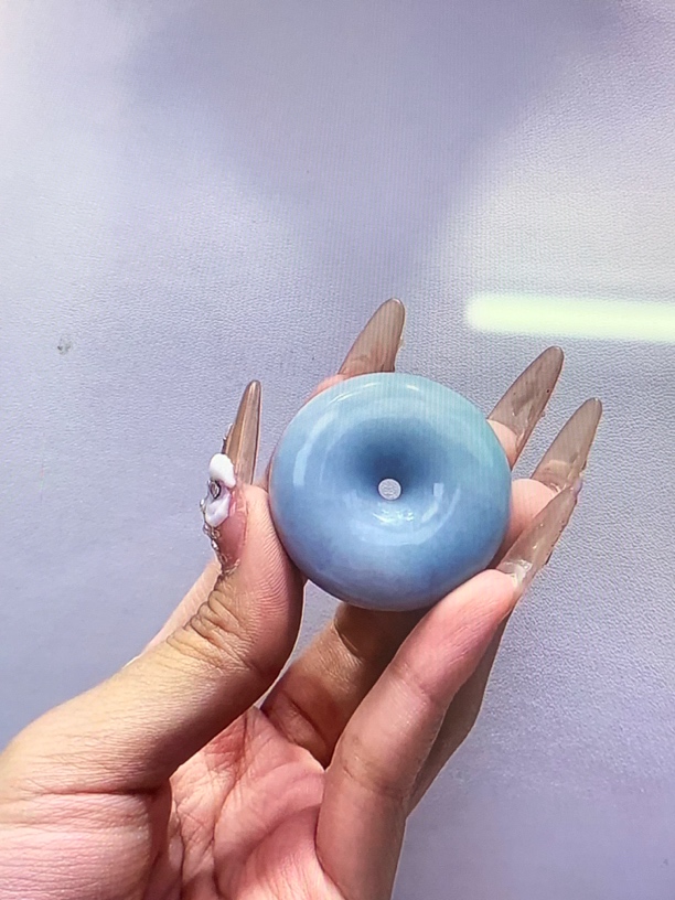 翡翠挂件毛货抛光一物一证