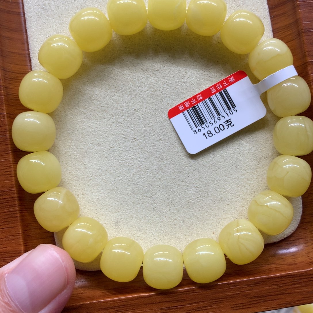 百***合琥珀未镶嵌手链蜜蜡