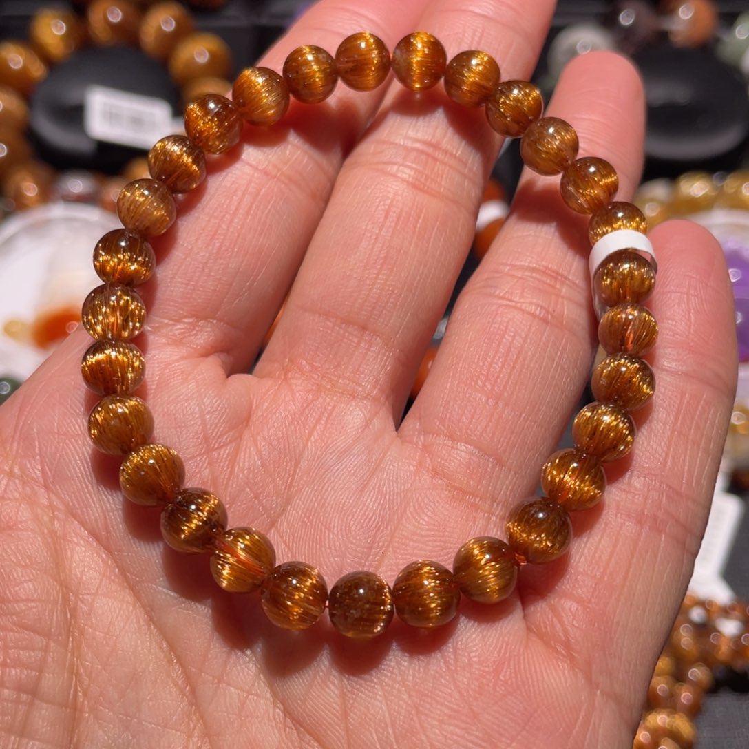 水晶手链未镶嵌铜顺发手链6.5mm左右