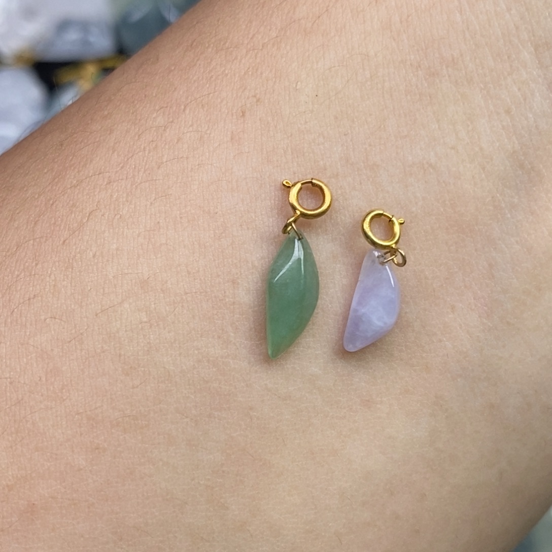 翡翠18K金镶嵌颈饰随行一对