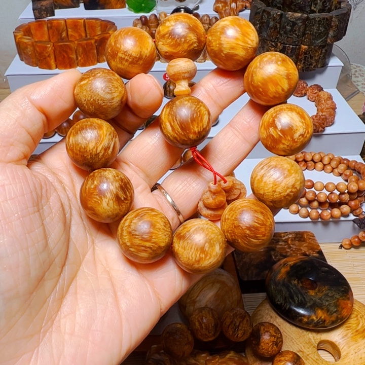 夜***暮木质非金属琥珀木高品手串