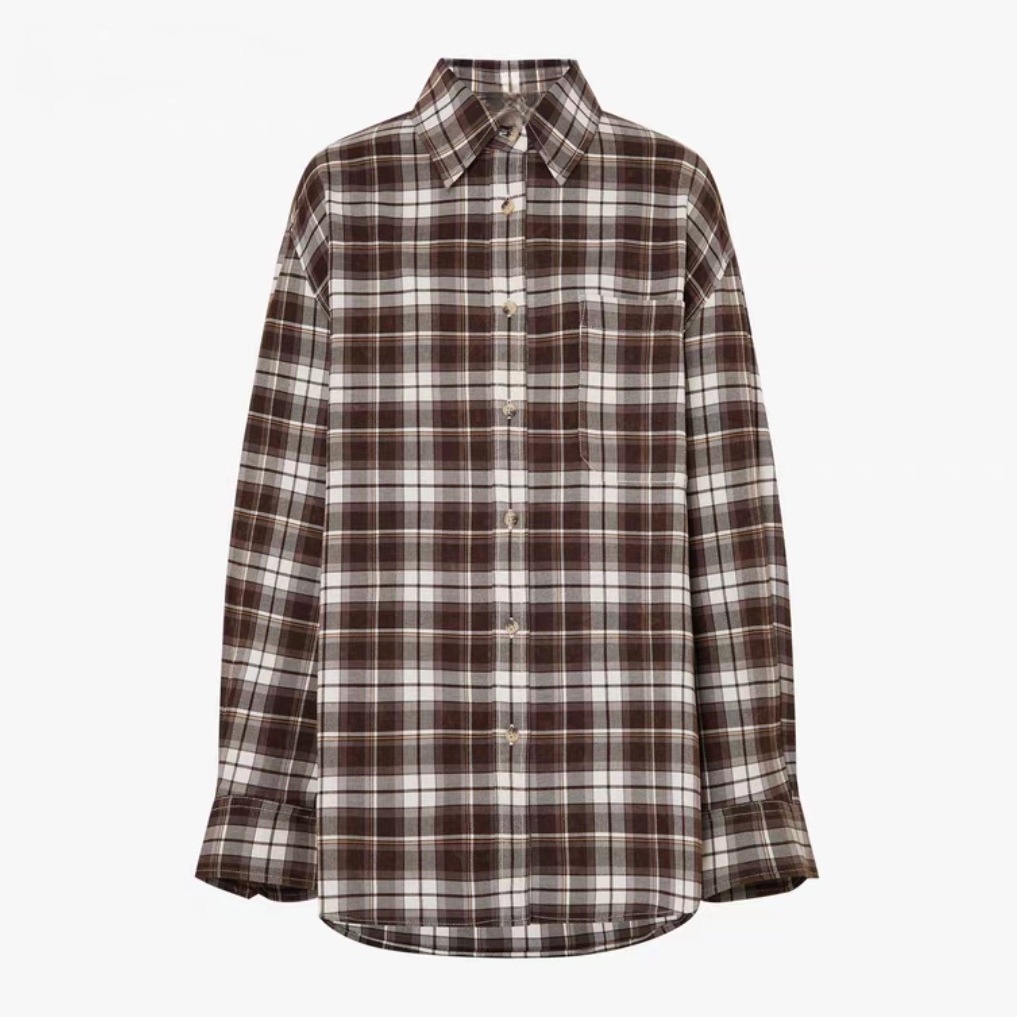 2187衬衫2025秋冬新品洗旧褪色丰厚绒感复古格纹回归乡野