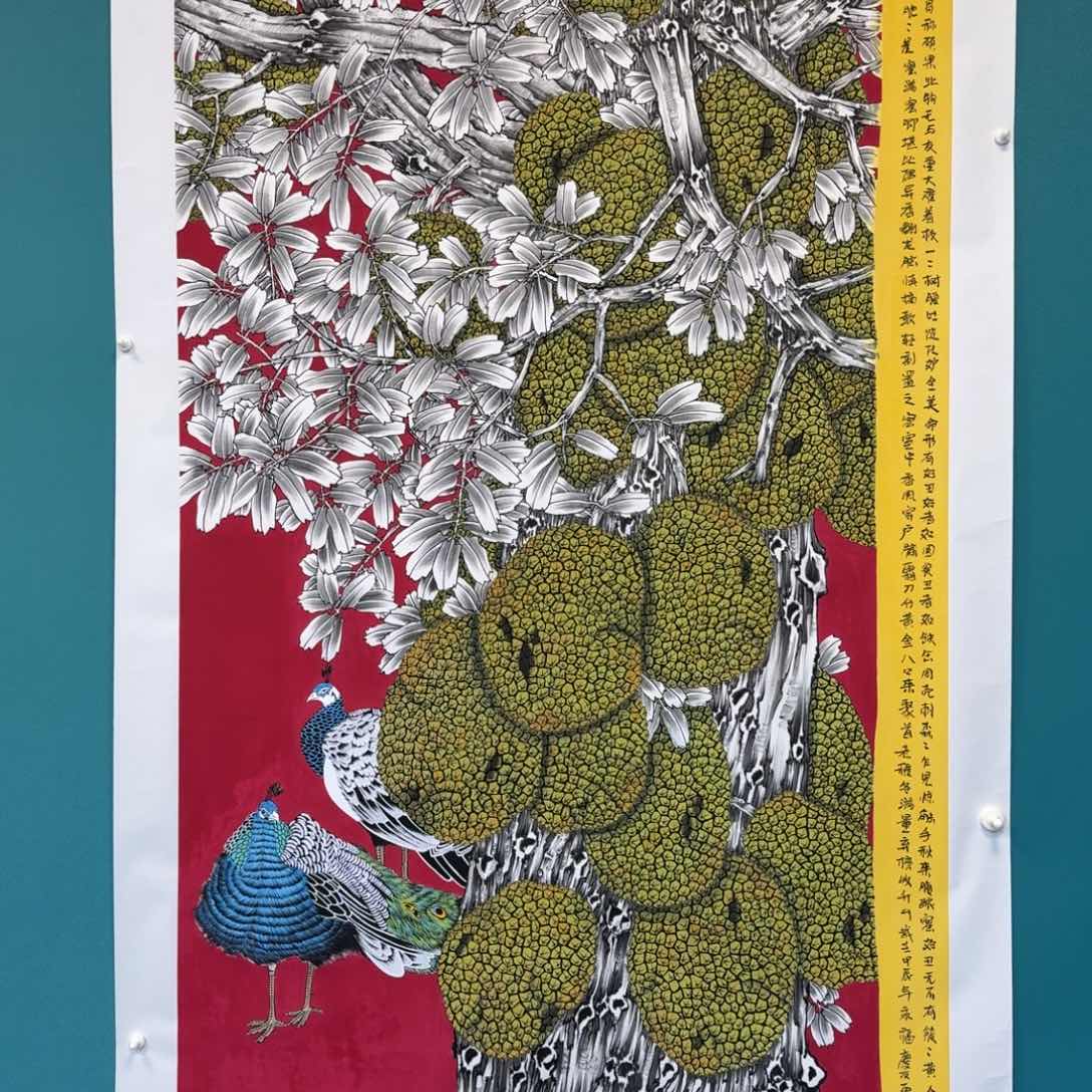 国画用****3李庆友花鸟六尺
