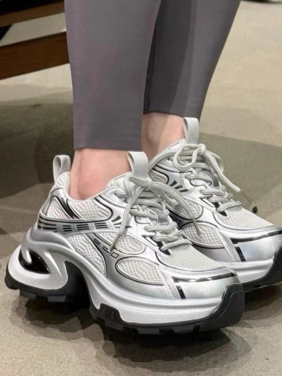 新款百搭休闲老爹鞋时尚潮流厚底女款情侣透气跑步