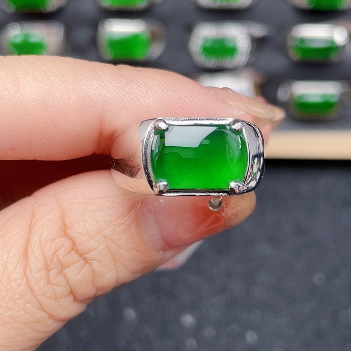 翡翠戒指银S925镶嵌编号2769没有运费险