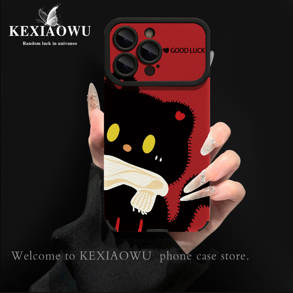 大视窗可爱小猫适用于苹果17PROMAX华为VIVO小米OPPO手机壳高级感