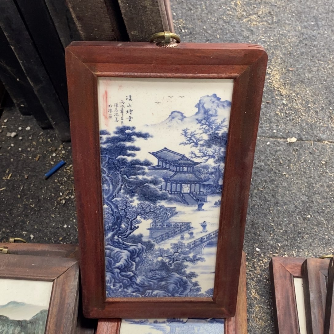 瓷片28*16*1景德镇瓷板画柴窑烧制