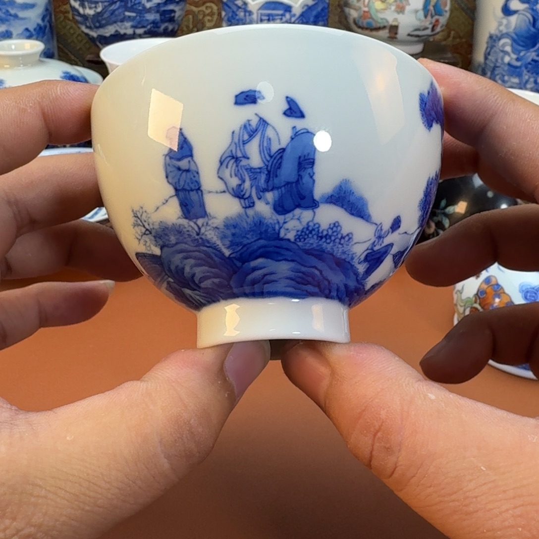 陶杯子景德镇全手工手绘陶瓷