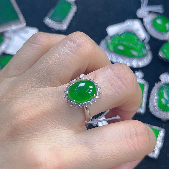 翡翠吊坠(不含链)银S925镶嵌