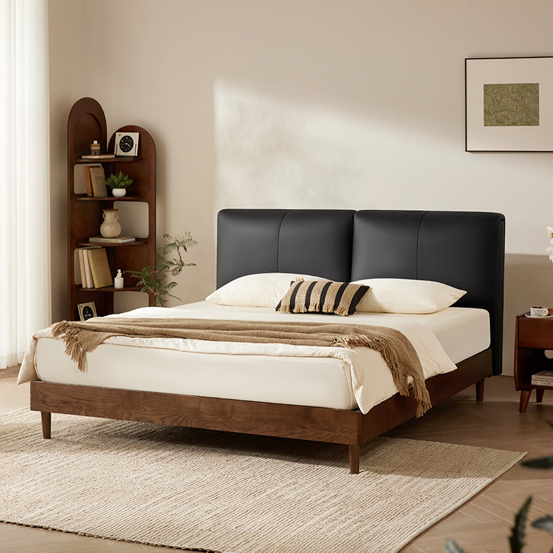 【榛果S单床】喜临门头层牛皮高端主卧双人床简约主卧室大床D