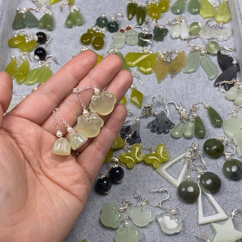 【闪购商品】蛇纹石玉挂件耳饰耳环项链未镶嵌?**?