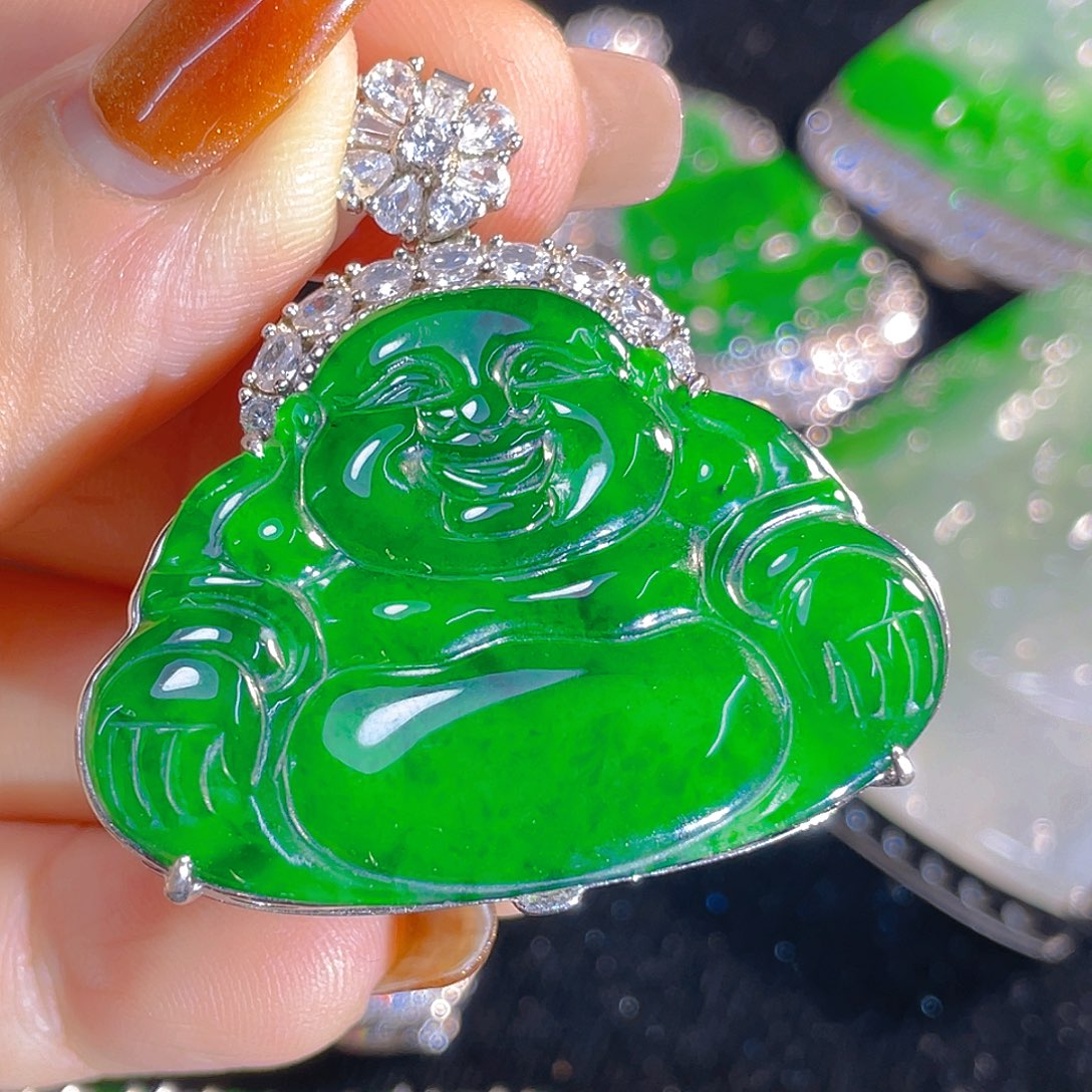 翡翠银S925镶嵌颈饰翡翠