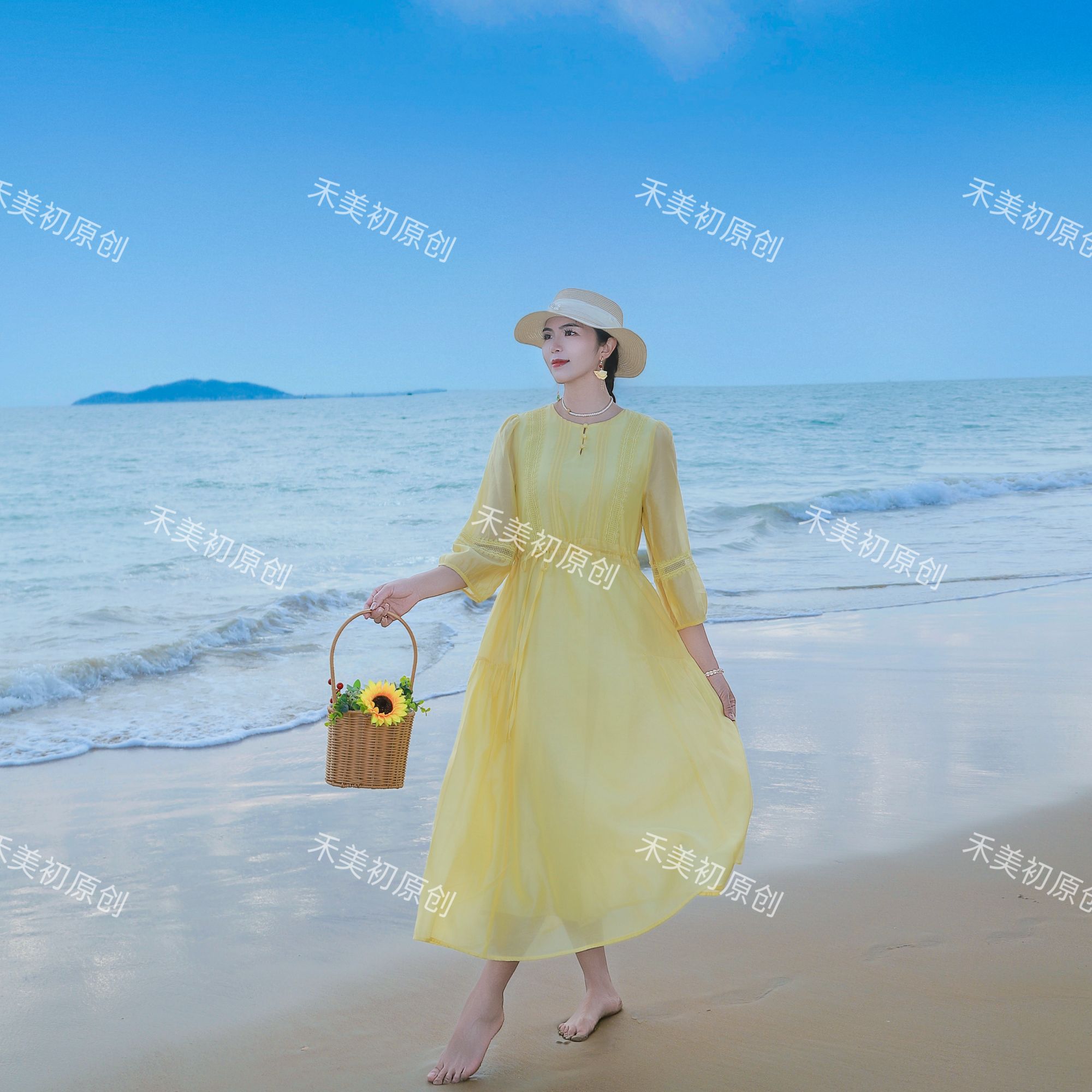 花仙子（8019）2026新款夏季新中式气质文艺莱赛尔天丝仙女裙连衣裙