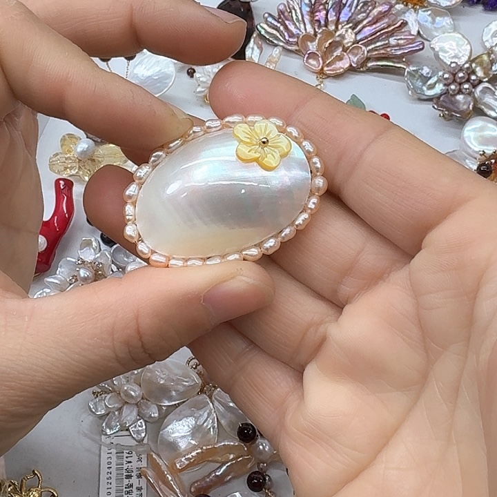 淡水珍珠发饰银S925镶嵌