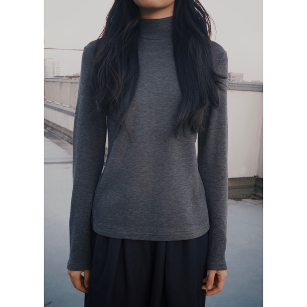 纯棉澳绒打底衫柔软细腻加厚半高领修身显瘦