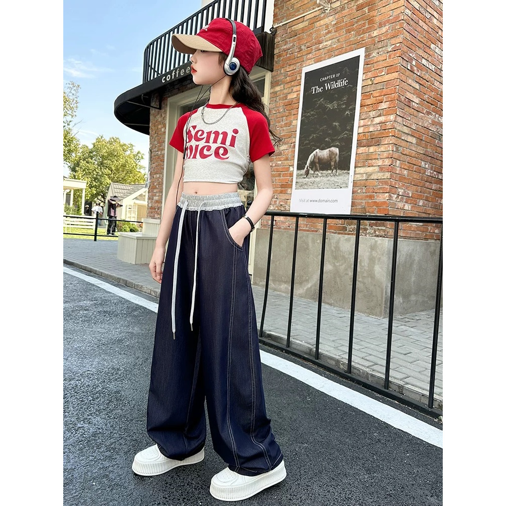 【清货】2025夏拼色直筒宽松牛仔裤 D312 312 M